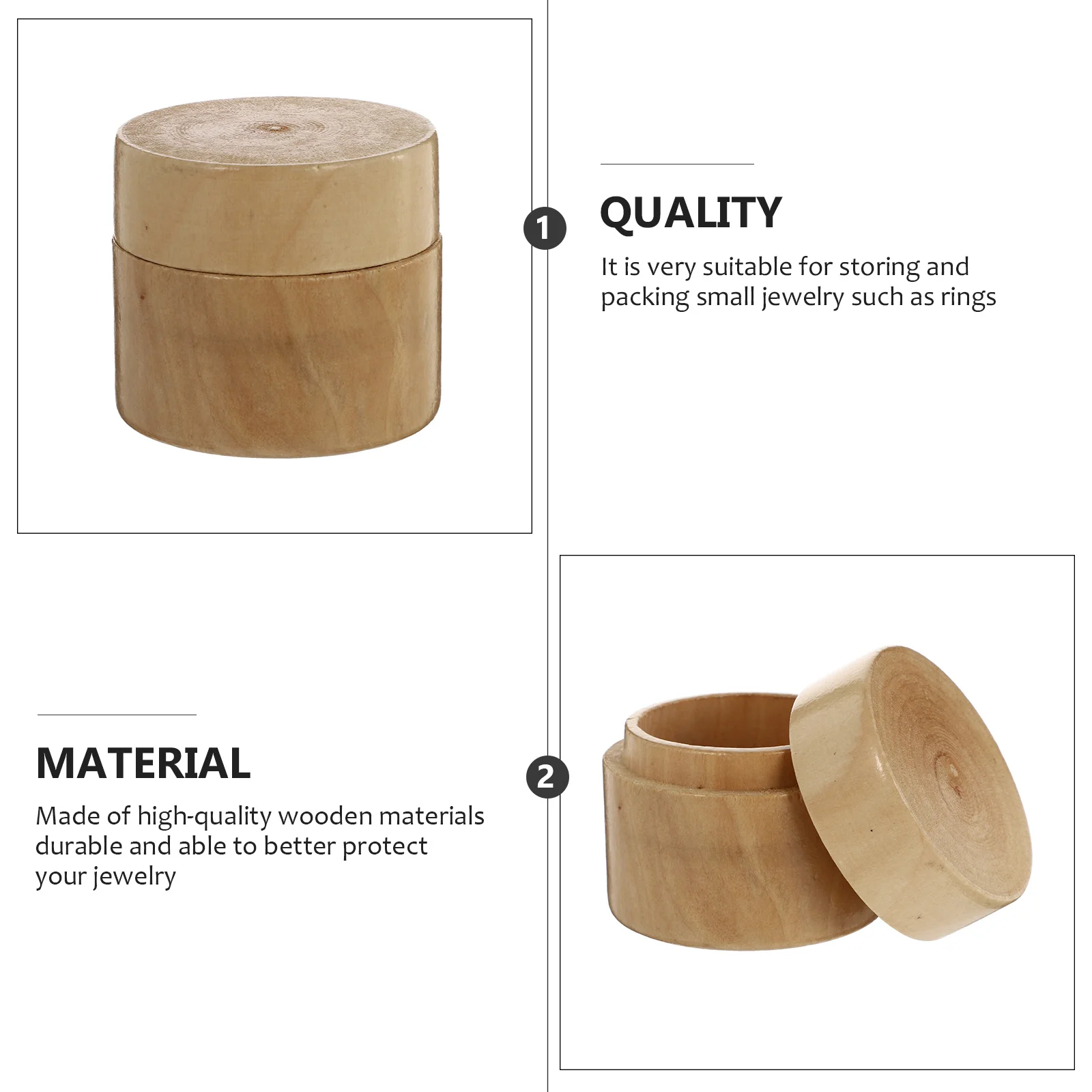 

1Pcs Wooden Jewelry Box Ring Storage Container Small Chic Organizer for Dress Table and Wedding Jewelry Container