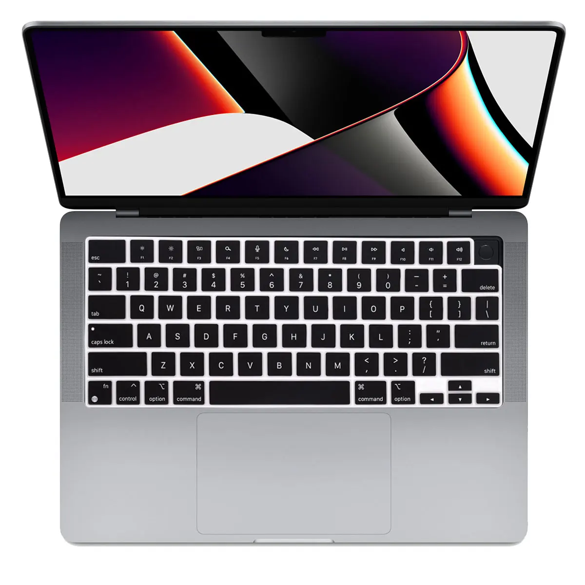 Black Multilingual Keyboard Cover Skin for Mac 2025-2021 Pro 14