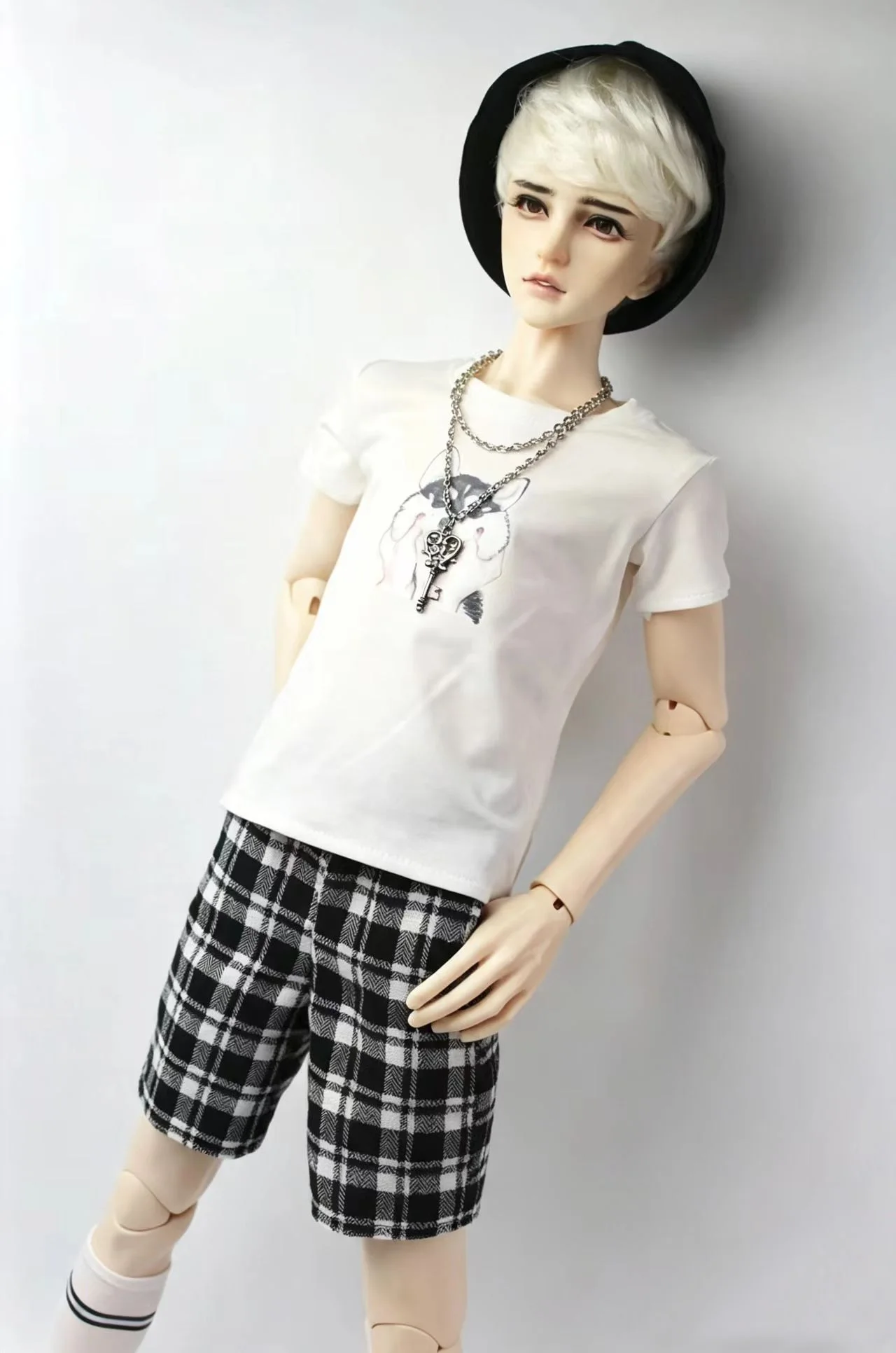 Fits 68--70cm SD13 SD7 Boys Uncle BJD Doll Clothes Fashionable Short T-shirts and Shorts Toys Gift