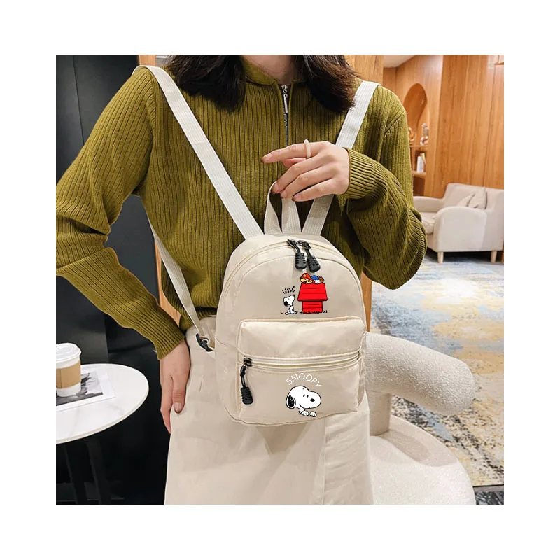 2024 Snoopies Women's fashion Backpack Cartoon Simple Shoulder Bag for Teen Girls Casual School Bag Travel Storage Backpacks