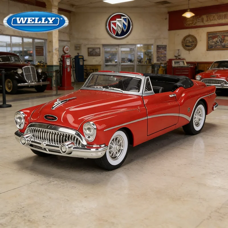 

WELLY 1:24 1953 Buick Skylark Alloy Sports Car Model Diecast Metal Classic Old Vehicles Car Model High Simulation Kids Toys Gift
