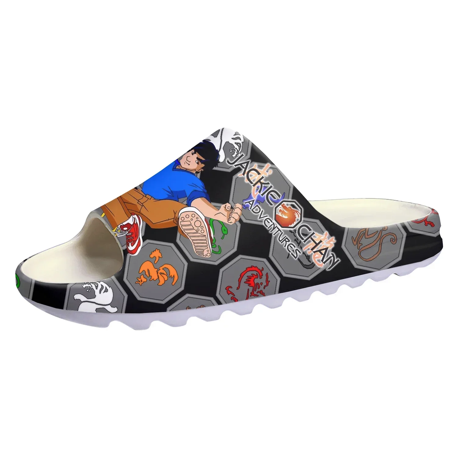 

Jackie Chan Adventures Soft Sole Sllipers Mens Womens Teenager Home Clogs Anime Step In Water Shoes On Shit Customize Sandals