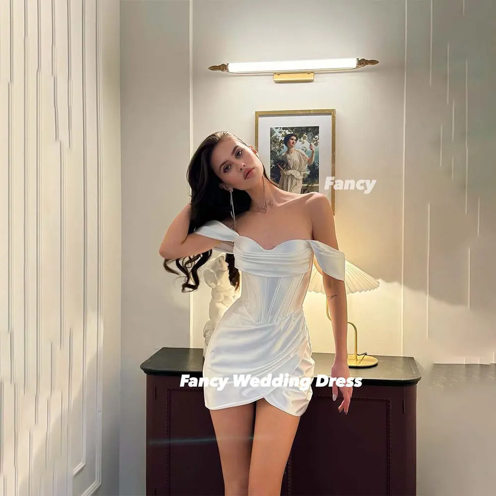 

Fancy Sexy A Line Evening Dress Saudi Arabia Women Prom Gown Short Sleeve Soft Satin Formal Occasion Dresses Customized