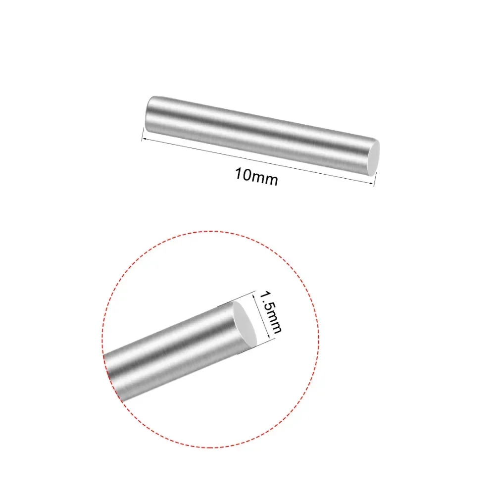 20Pcs Stainless Steel 10mm/20mm/30mm/40mm/45mm Long 1.5mm Diameter Shaft Round Rod Silver for DIY Toy RC Car Model Part