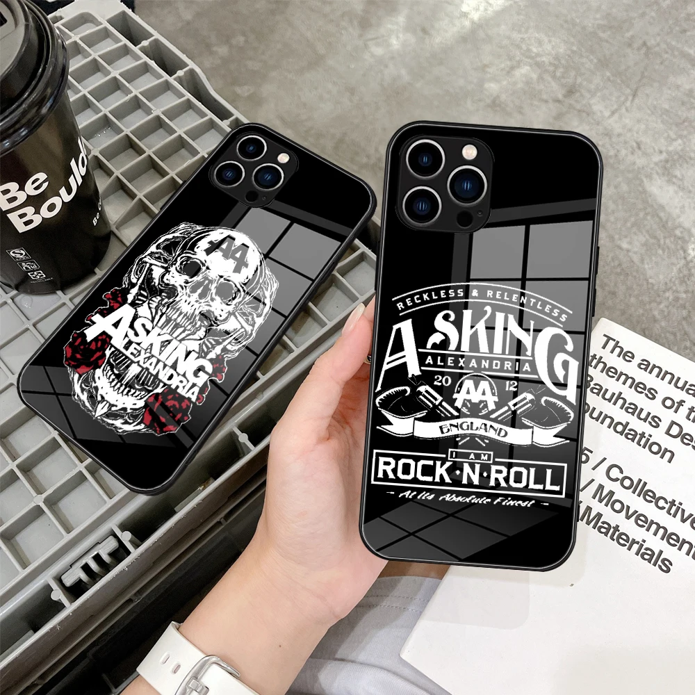 Стеклянный чехол для IPhone 15 с музыкальным вопросом, алюминиевый рок, н-ролл, для IPhone 13 14 XR XS MAX 14 Plus SE Pro, дизайнерский стеклянный чехол