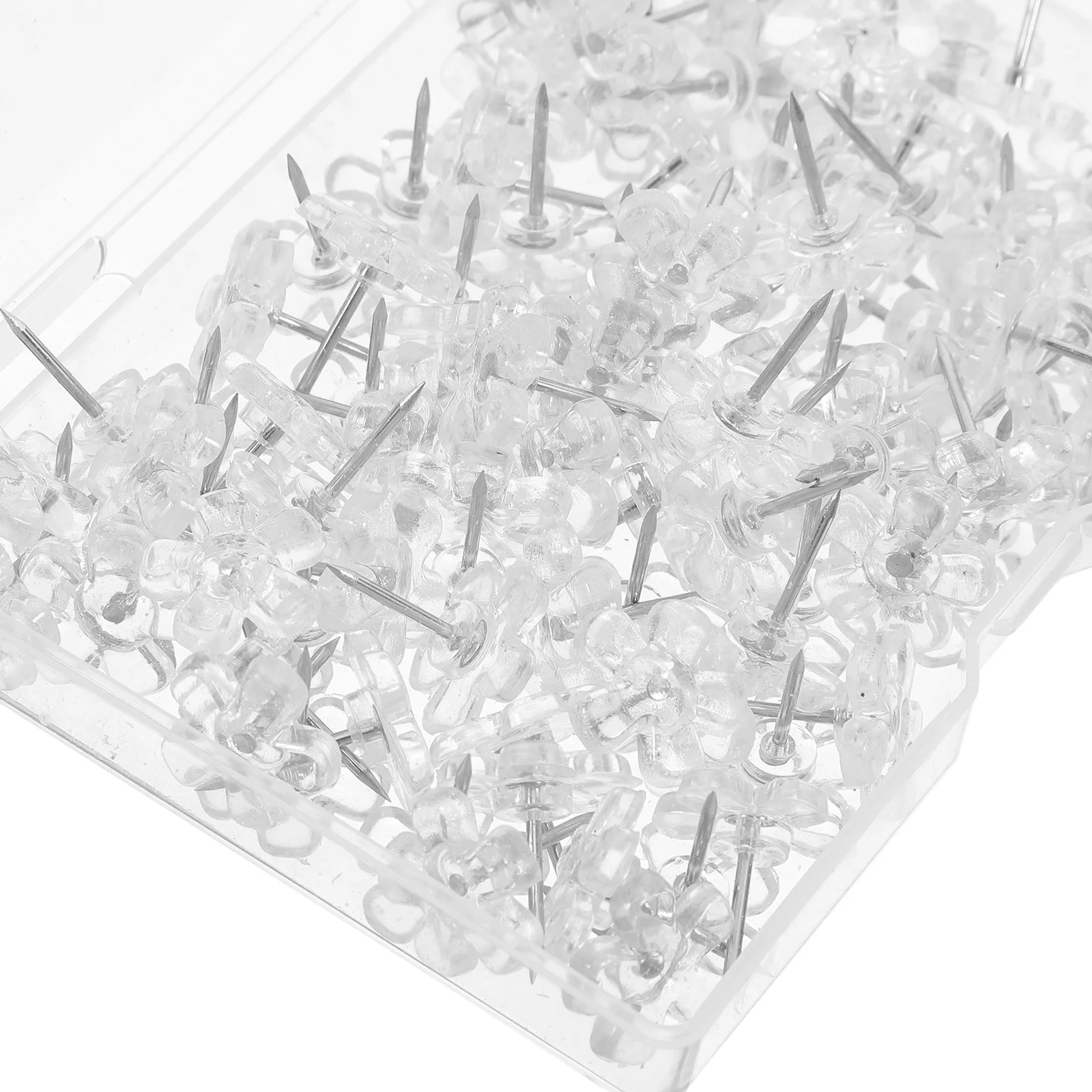 100 قطعة دبابيس دفع زهر البرقوق واضحة دبابيس دفع قوية لخريطة بمناسبة لوحات الإعلانات لوحة الفلين مسامير الإبهام مكتب جدار دفع دبوس #2