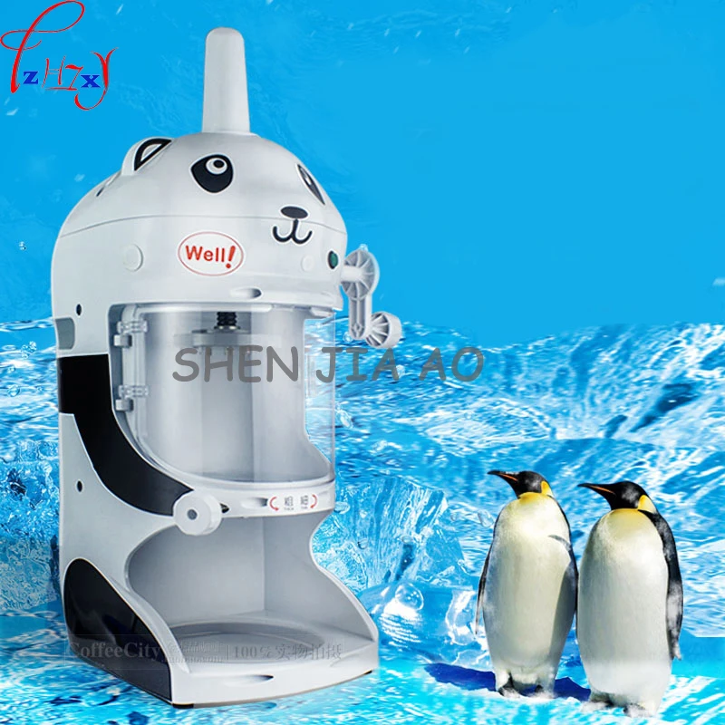 New 220V Commercial Crushed Ice Maker,Panda Model Sand Ice Machine for Shaved Ice,Cotton Candy Frozen Dessert Equipment
