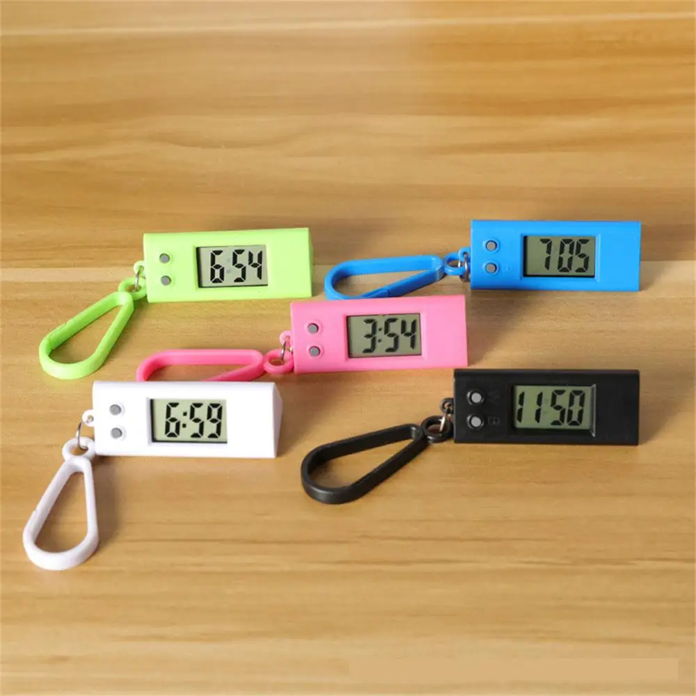 Mini Keychain Electronic 2 Digital Hanging Electronic Time Table Watch Styles Student Keychain New Display 2023 Clock Oval Clock