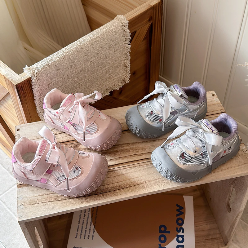 Girls Casual Shoes Sports Non-slip Kids Sandals Toes Capped Anti-kick 2026 Summer New Children Beach Shoes Mesh Breathable
