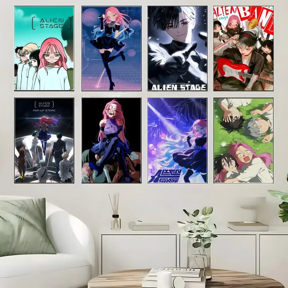 Anime A-Alien S-Stage Poster Self-adhesive Art Waterproof Paper Sticker Coffee House Bar Room Wall Decor