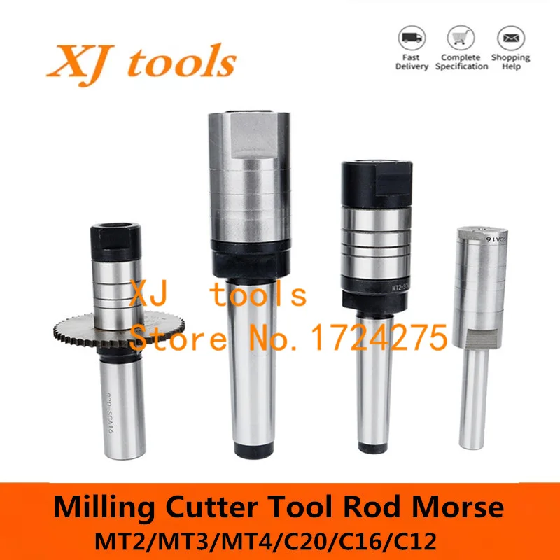NEW 13mm16mm22mm27mm Milling Arbor Gear Milling Cutter Accessories No. 2 3 4 Morse Taper MT2 M10 MT3 M12 MT4 M16 Mill Cutter