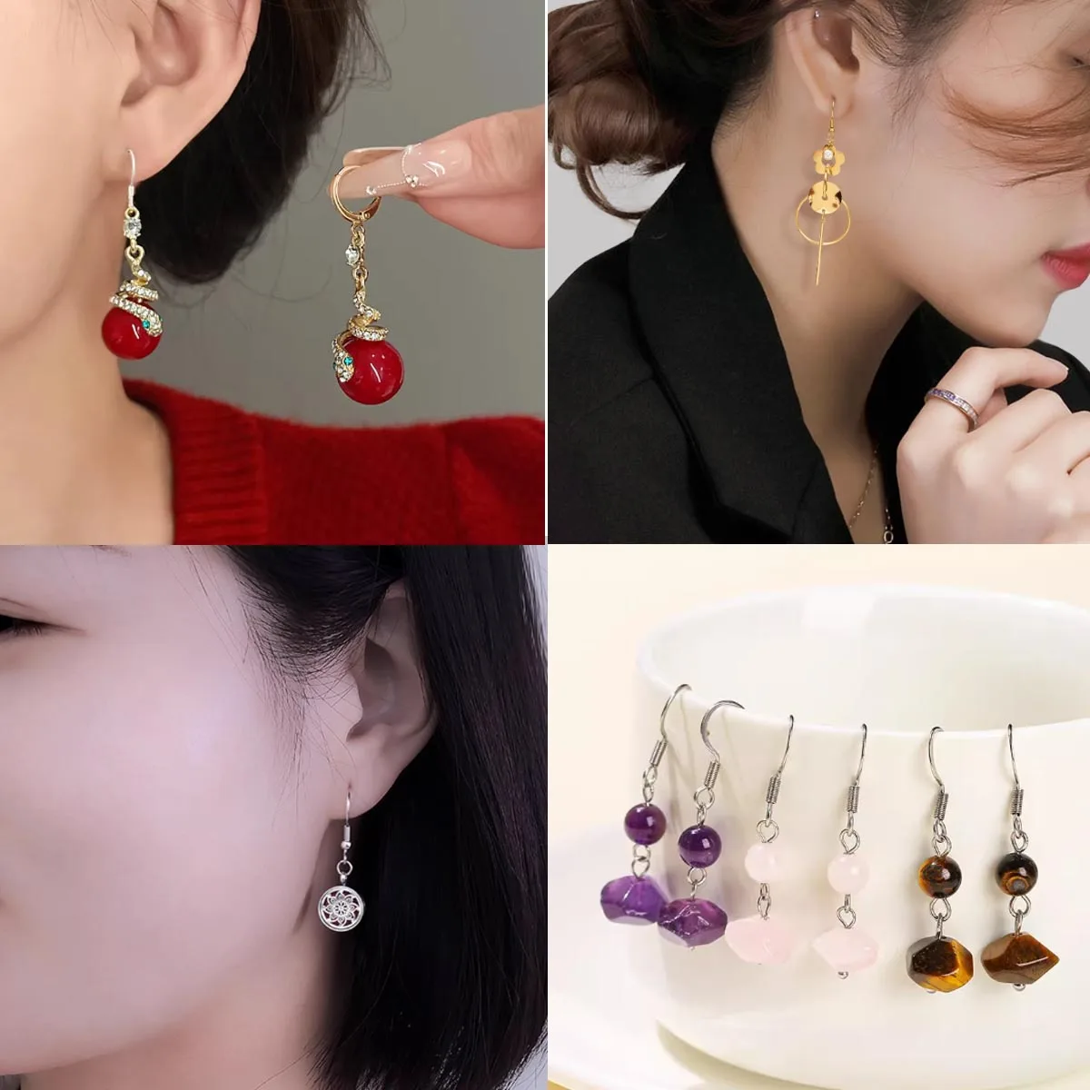 10–20 Stück 19 x 21 mm Edelstahl-Ohrring-Zubehör, Ohrringe, Verschlüsse, Haken, Beschläge, DIY-Schmuck, Basteln, Herstellung von Haken-Tropfen-Ohrringen