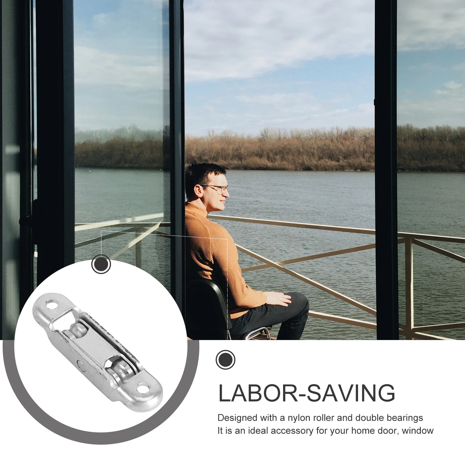 

4Pcs Quiet Bearing Sliding Door Wheels Nylon Roller Double Bearings for Window and Door Replacement Heavy Duty Smooth Rolling