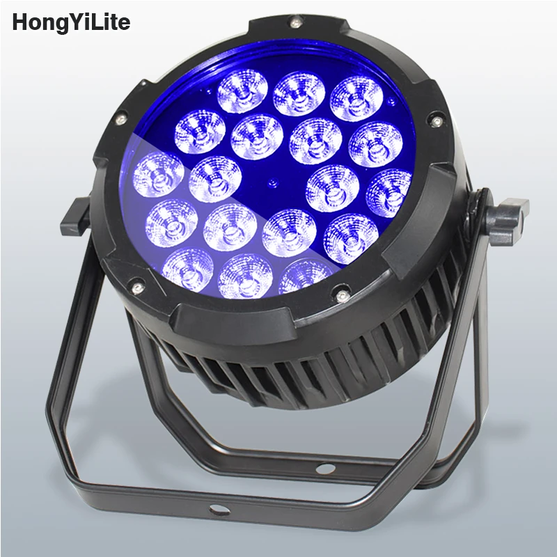 

HongYiLite IP65 Водонепроницаемые светодиодные светильники номинальной мощности 18x18 Вт RGBWAUV DMX Control Сценическое оборудование для мытья DJ для вечеринок на открытом воздухе Диско-шоу