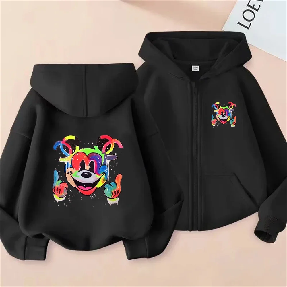 Disney Mickey and Minnie cartoon anime periphery Women's Zipper Hoodie Autumn and Winter new pattern Couple's Zipper Hoodie