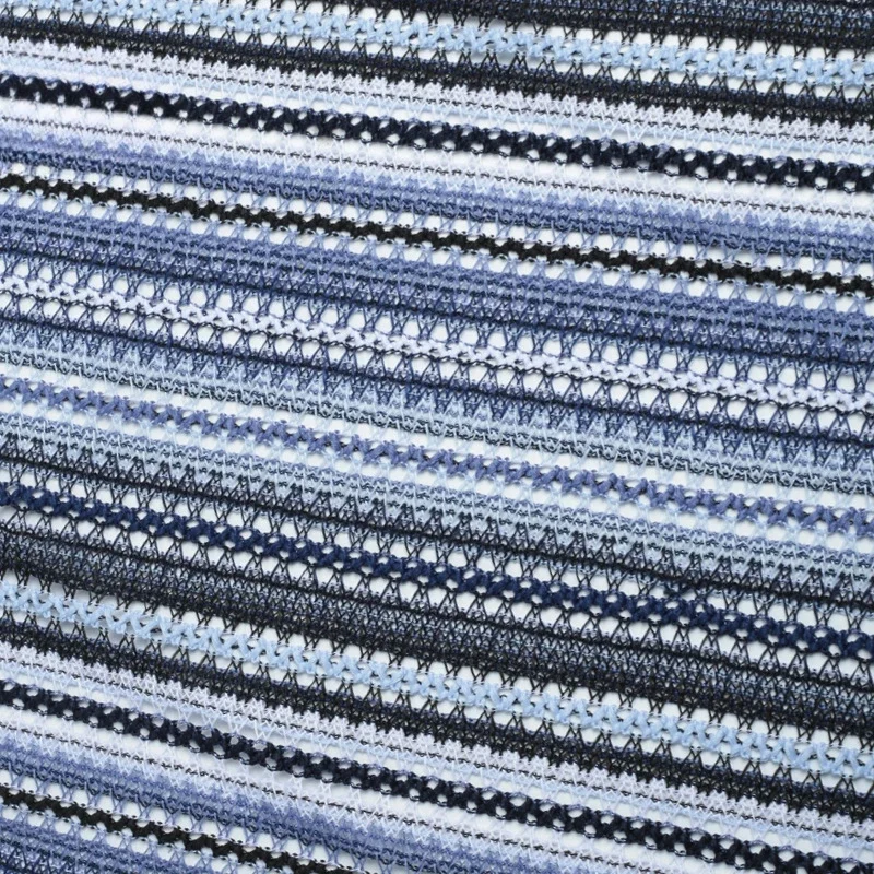Summer Striped Knitted Fabric European and American Polyester Hollow Mesh Fashion Women's Clothing Fabric Alibaba Express
