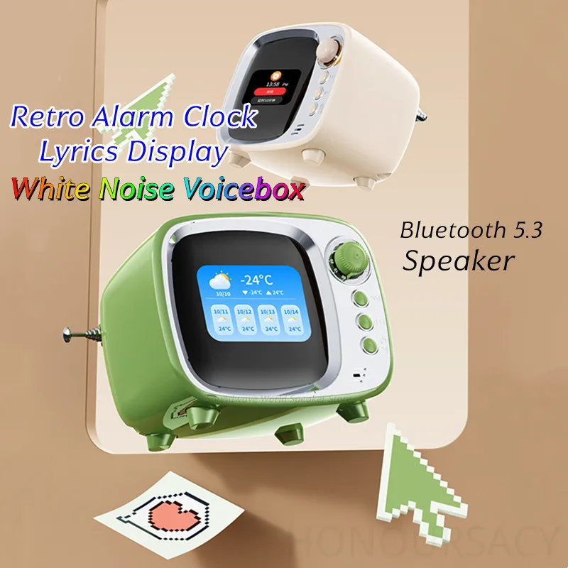 JY81-Pro سمّاعات بلوتوث ذكية سطح المكتب عرض الطقس ريترو متعدد الوظائف ساعة تنبيه كلمات عرض الضوضاء البيضاء Voiceboxs #1