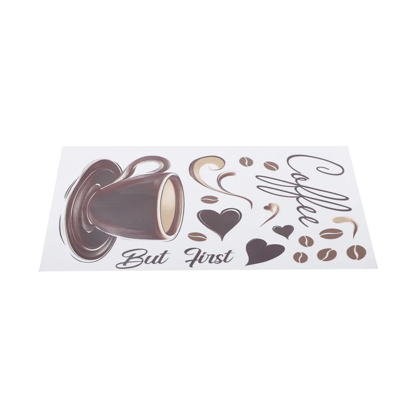 Coffee Nook Decor Brown Coffee Cup Wall Sticker Versatile Home Decor Item Playful Kitchen Decor Versatile Home Decor