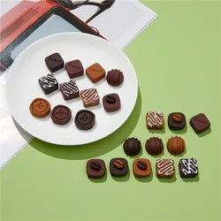 5Pcs Simulation Chocolate Resin Flatback Cabochons Fake Food Scrapbooking DIY Bow Jewelry Making Phone Decoration Accessories