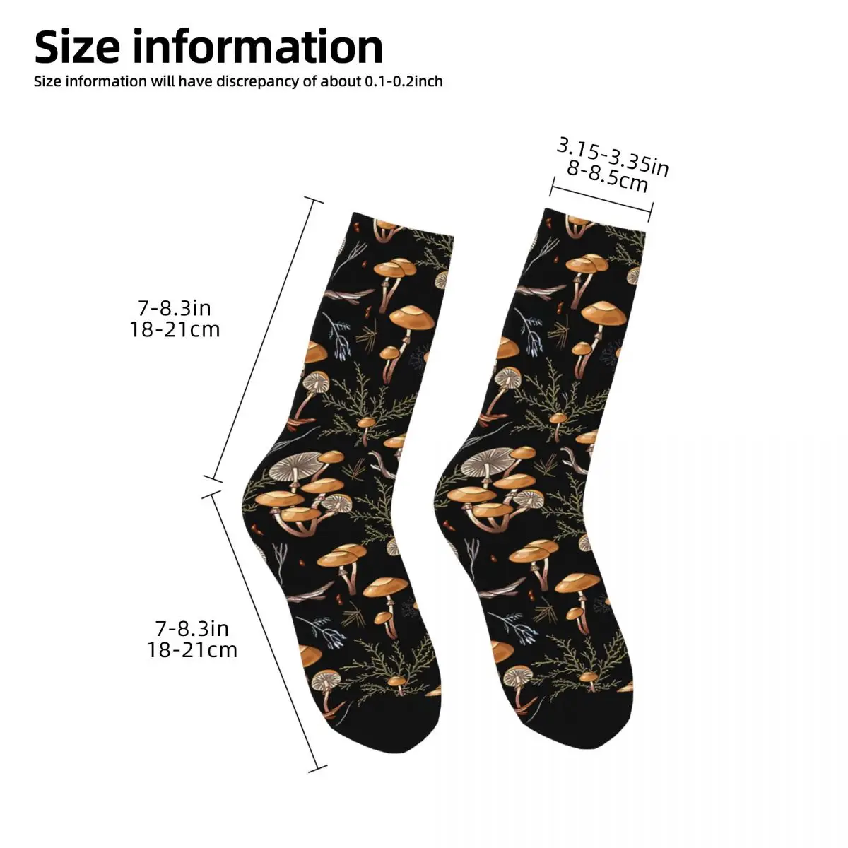 Funny Happy Sock for Men Sheathed Woodtuft Forest Hip Hop Mushroom Quality Pattern Printed Crew Sock Casual Gift