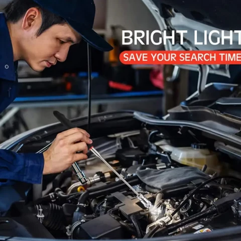 Регулируемый портативный магнитный захват, магнитная телескопическая ручка, телескопическая магнитная палка с подсветкой, новый топ 8 магнитное зеркало - №2