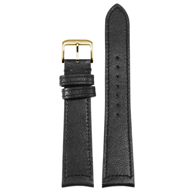 Genuine Leather Watch Strap Substitute Ultra-thin Master/Moon Beichen Arc Interface Cowhide Watchband 19/20/21mm