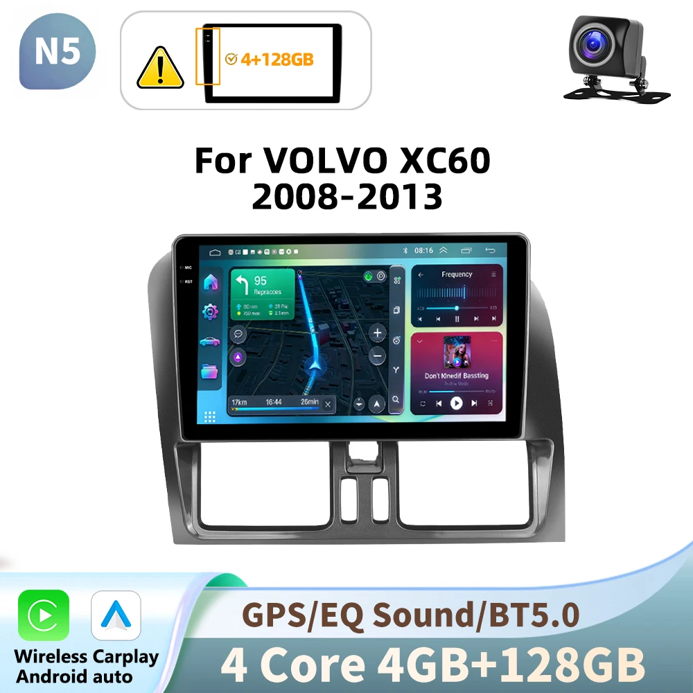 Podofo 2 Din Draadloze Carplay Android Autoradio Multimidia Video Speler Voor VOLVO XC60 2008-2013 GPS Navigatie 2din Auto stereo