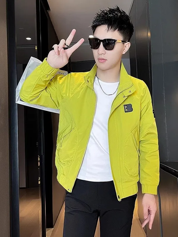 

American Sle Workwear Jaet Men's Casual Cool Bla Trendy Autumn Winter Outerwear Polyester Fabric Stand Fit Zipper Cl...