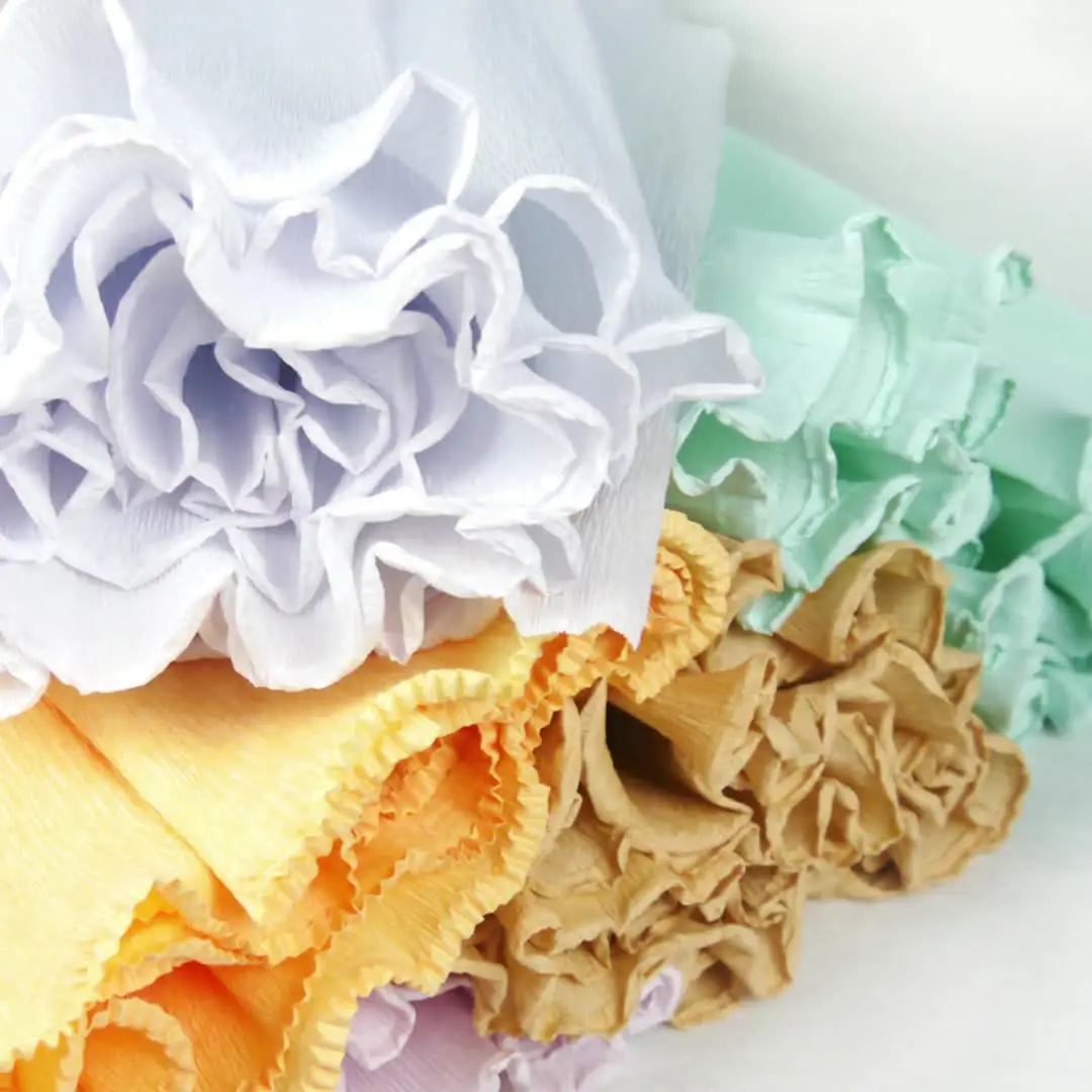 5x250cm Roll Crinkled Crepe Paper decorative Flower for easter children\'s day party kid child DIY handmade creative papers