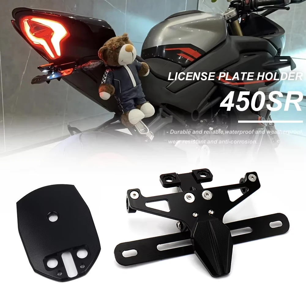 

Motorcycle License Plate Holder LED Turn Signal Lights Accessories Tail Tidy Fender Eliminator For CFMOTO 450SR 450 SR 2022 2023