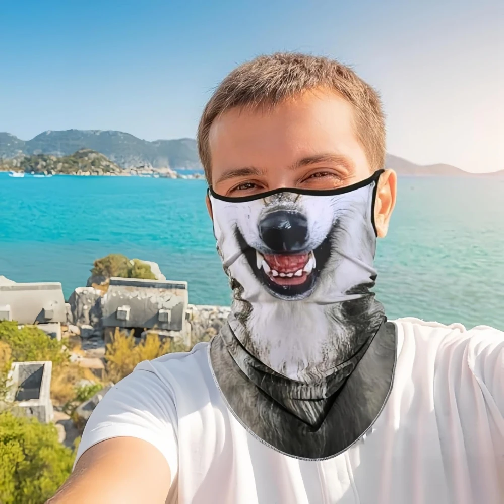 

1 pc Motorcycle Riding Face Mask Animal Cute Husky Puppy Sunscreen Riding FacMotorcycle scarfe Mask Funny