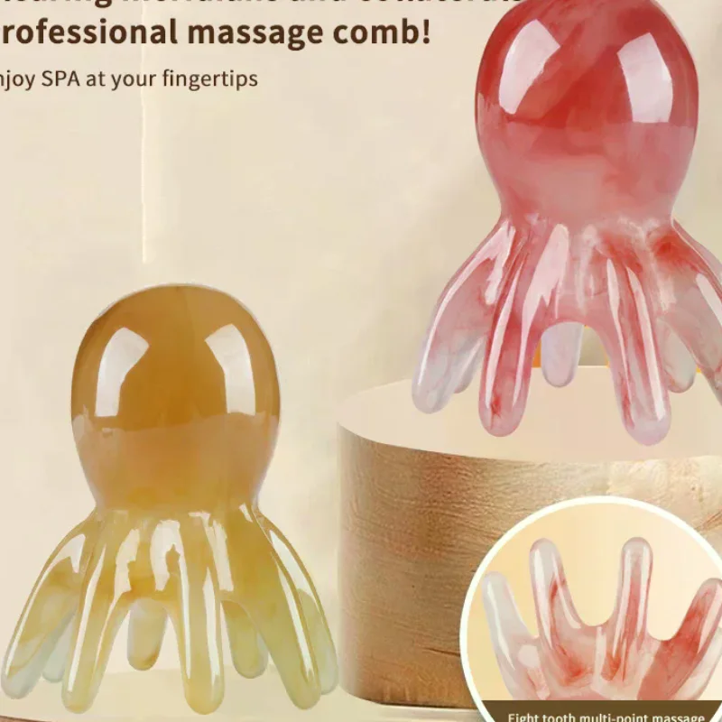 

Смола осьминог массажная расческа для головы меридиан соскабливание кожи головы массажная щетка иглоукалывание Гуа Ша массажная расческа для снятия усталости массаж