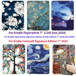 Case for Kindle Paperwhite 12th Generation Case 2024 Signature Edition 7 Inch SA568B EReader Protective Shell Auto Sleep Cover