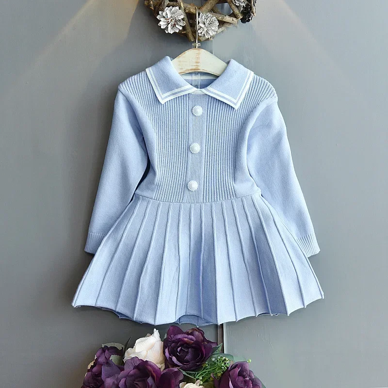 Kids Winter Sweaters Baby Girl Knitted Dress Fall Warm Autumn Girls Sweater Dress Outfits Dresses Toddler Girl Clothes 2-6Y