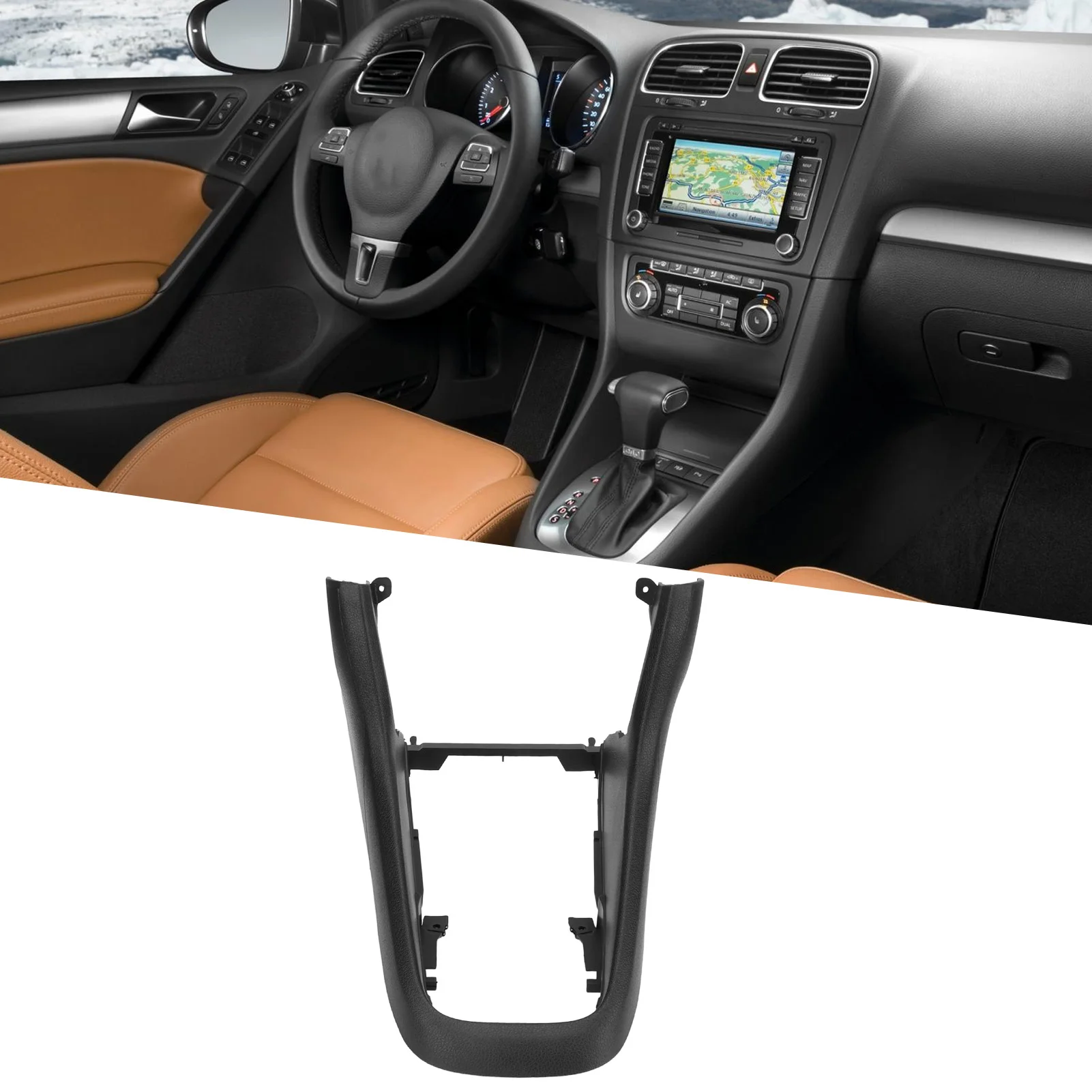 

Car Center Console Cover Frame 5k0863680 Shift Panel Cover Trim Interior Accessories for VW Golf MK6 2009 to 2013
