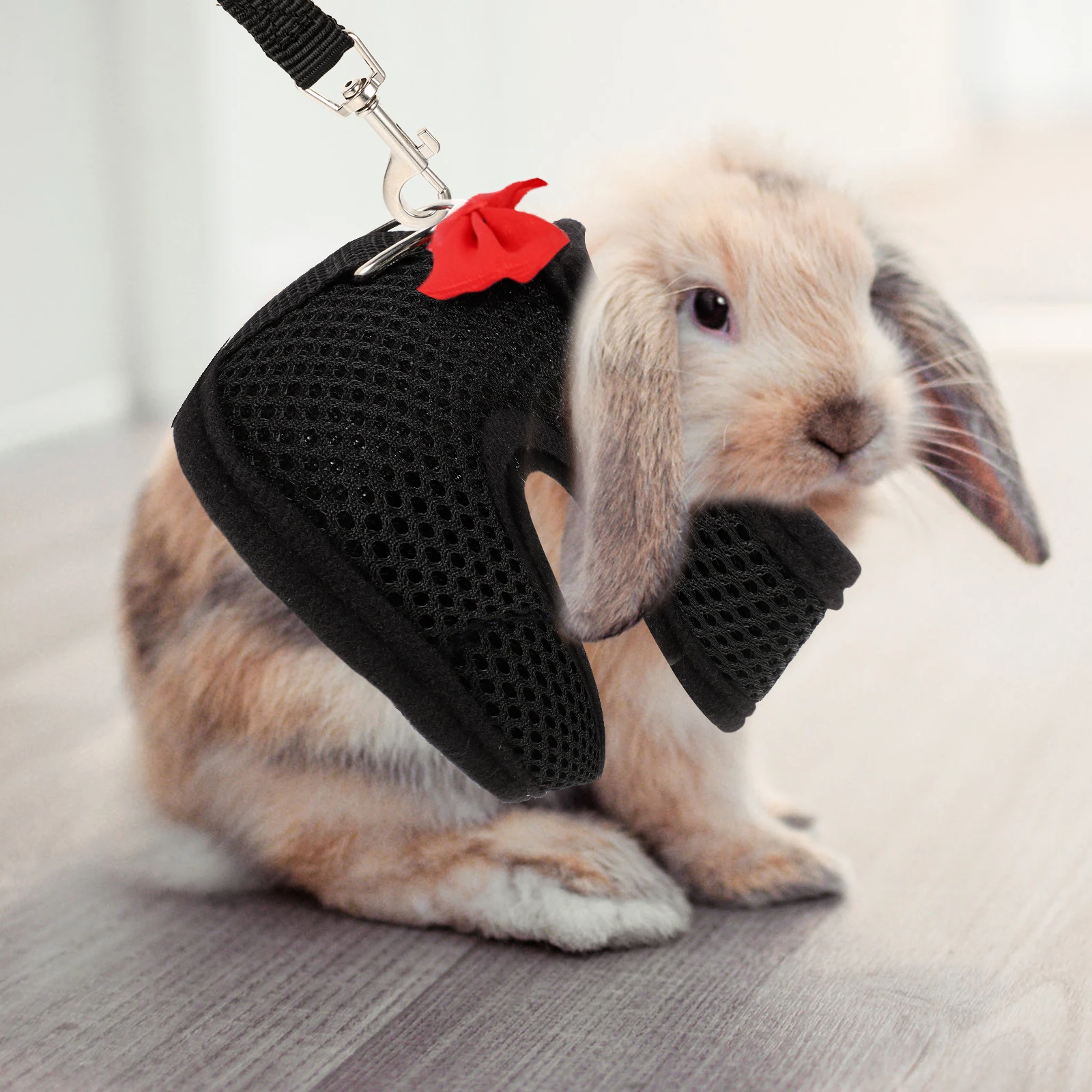 

Pet Leash Soft Bunny Harness Mesh Breathable Walking Supplies Outdoor Rabbit Vest