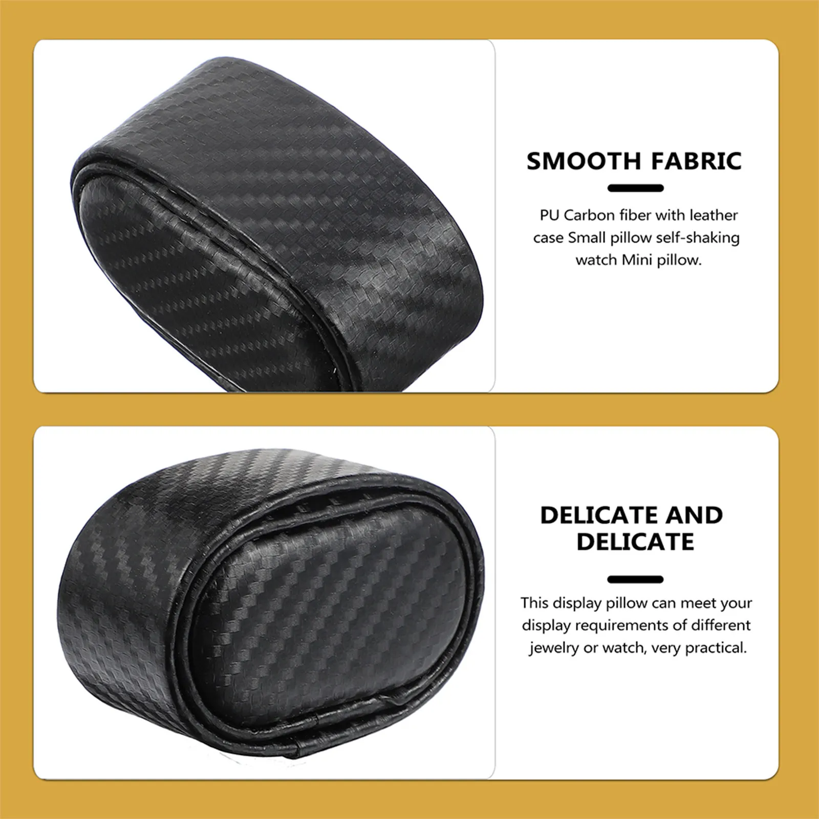 6Pcs Premium Watch Pillows Carbon Fiber Jewelry Display Cushions Rebound Sponge for Watch Bracelet Anklet Chain Storage