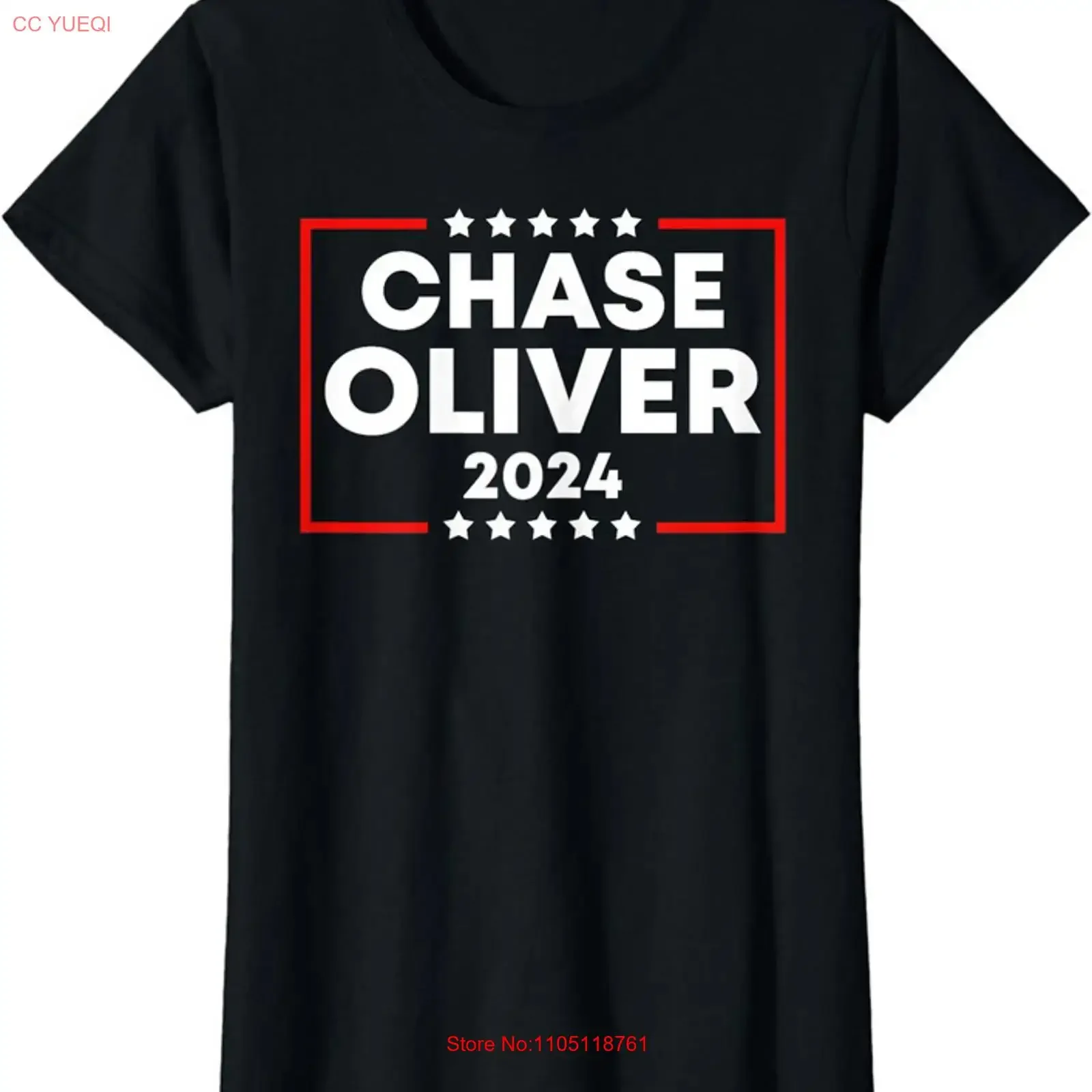 Chase Oliver For Elections 2024 New US President Ladies' Crewneck T Shirt long or short sleeves vintage Washed Unisex