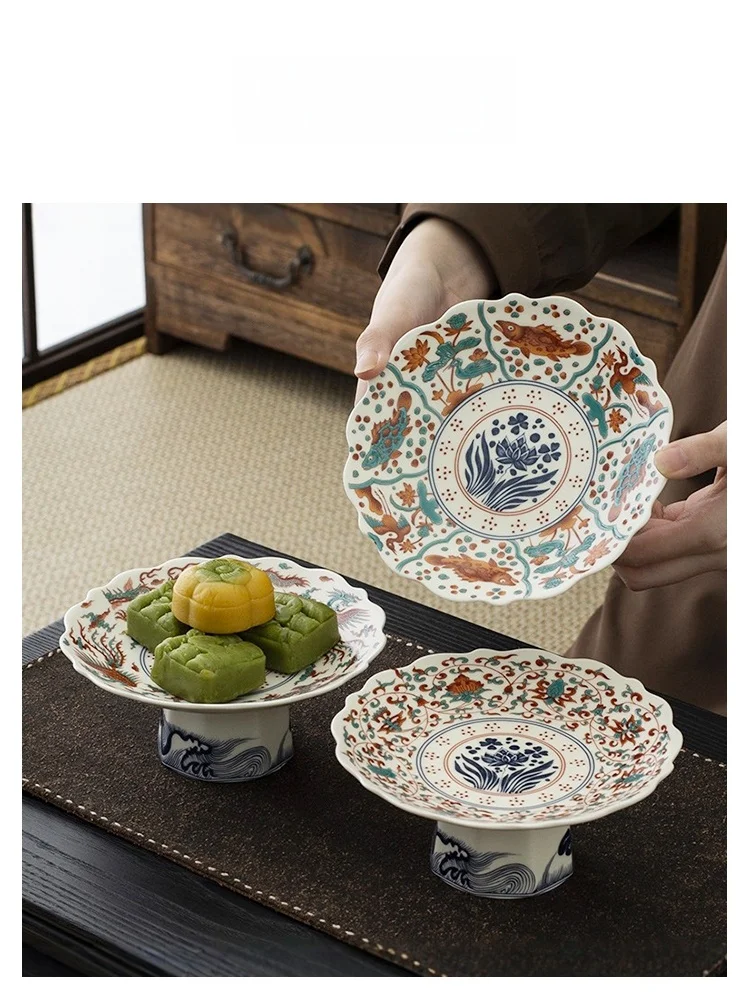 

Новая китайская эмалированная цветная тарелка для десертов U Mi LIVING Tanai, поднос для фруктов, тарелка для демонстрации закусок, столовая посуда