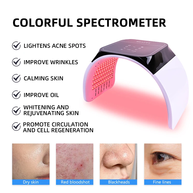 7 Colors LED Photon Machine With Nano Spray Skin Moisturizing Face&Body Mask Salon SPA Home Use Skin Rejuvenation Acne Skin Care