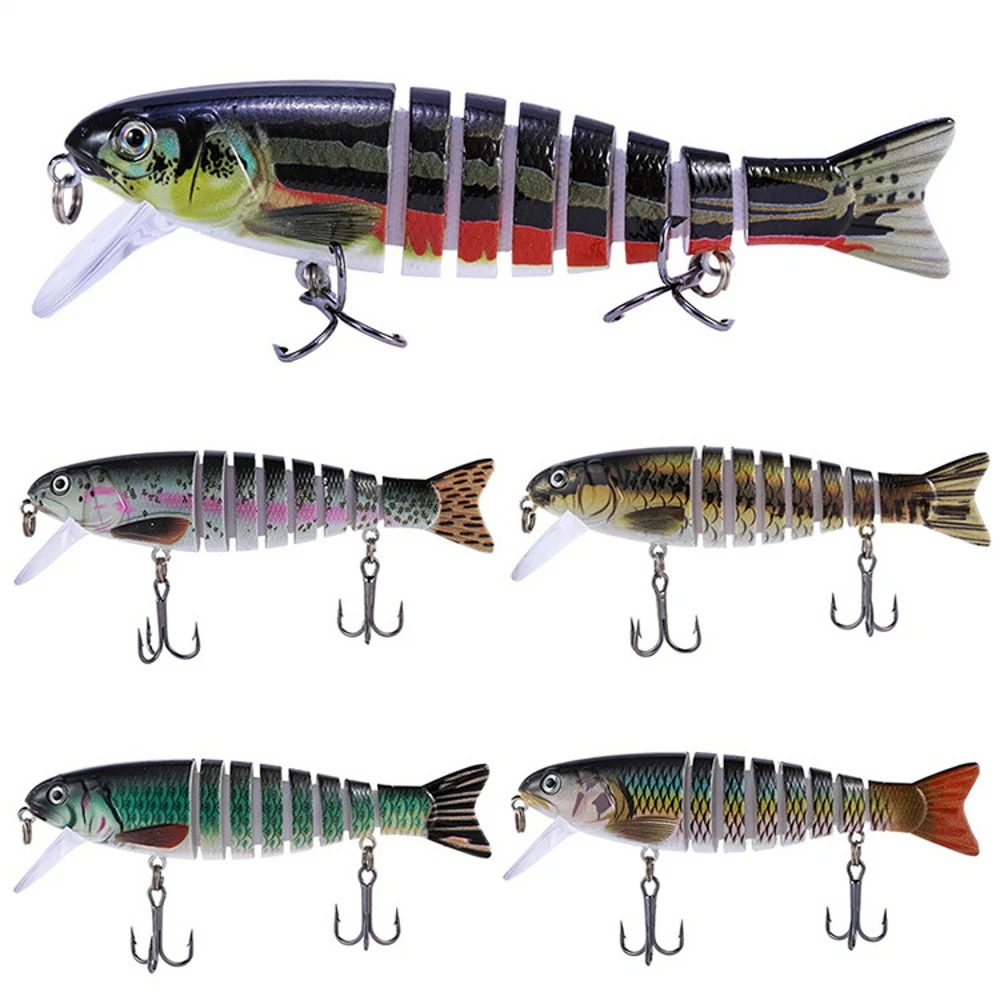 1Pcs Bionic Multi-section Swim Hard Bait10cm/17.4g Artificial Wobbler Rotating Trolling Pike Carp Lure Fishing Gear