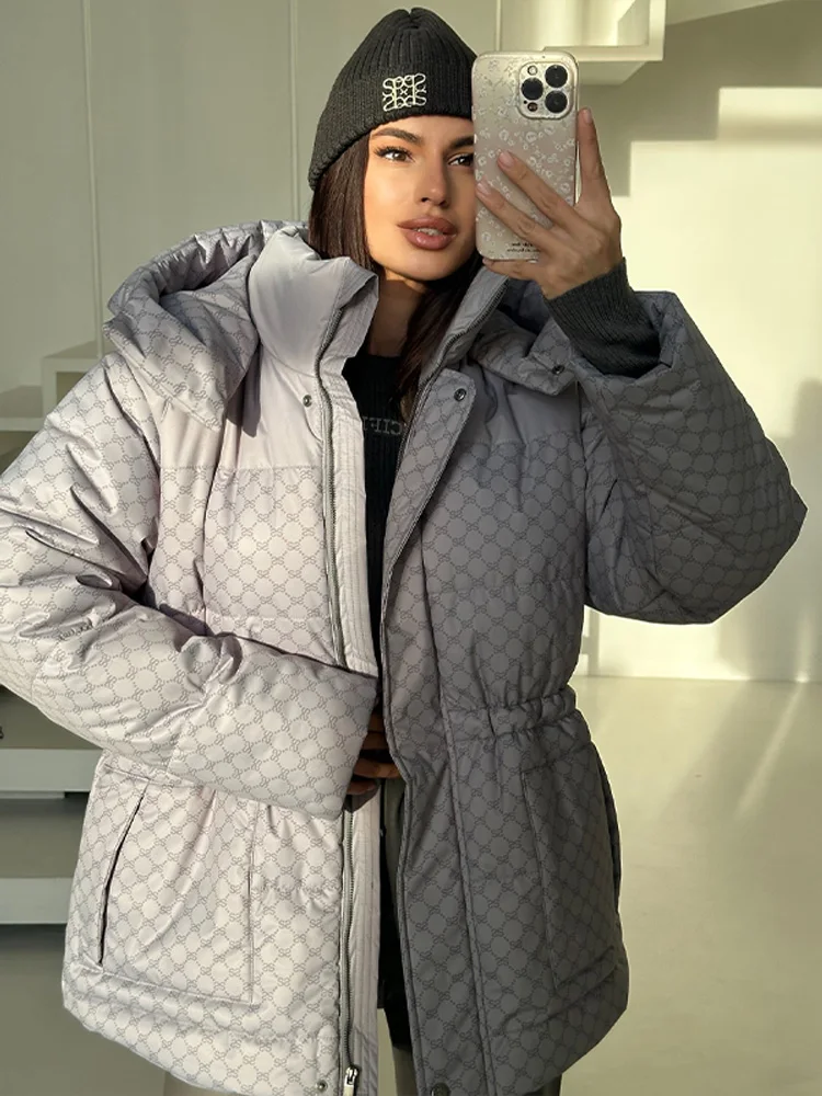 

Зимняя теплая куртка с капюшоном, воротником-стойкой, утепленная, с длинными рукавами, на молнии, с карманами и пуговицами, модная женская куртка, стильная женская одежда