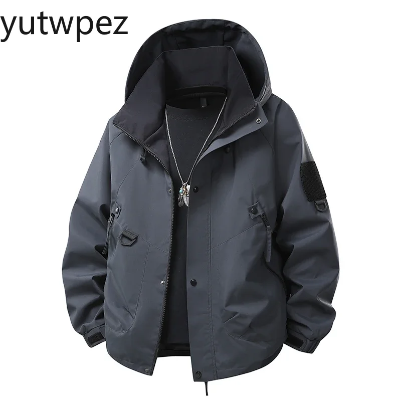 Unisex Rain Coat, Waterproof Hardshell Jackets, Outdoor Sport Windproof Windbreaker for Hiking Camping Trekking Mountaineering