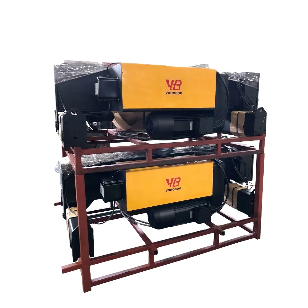 Professional Factory 6 Ton Traveling Type European Style Electric Wire Rope Two Beam Electric Hoist Trolley