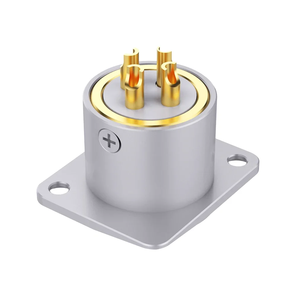 Monosaudio Pure Copper Gold&Rhodium Plated XLR 3 Pin Male Female Socket Connector Adapter Panel Mount Chassis Socket