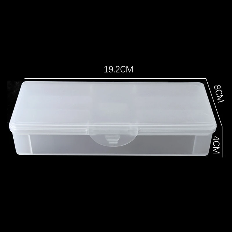 Double-layer Nails Art organizer box storage Tool Rectangle Storage Box Pen brush Polishing Nail Buffer Files Plastic Container