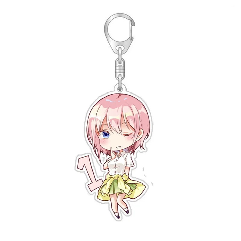 Anime The Quintessential Quintuplets Cosplay Costume Key Pendant Props Acrylic Keychain Keyring