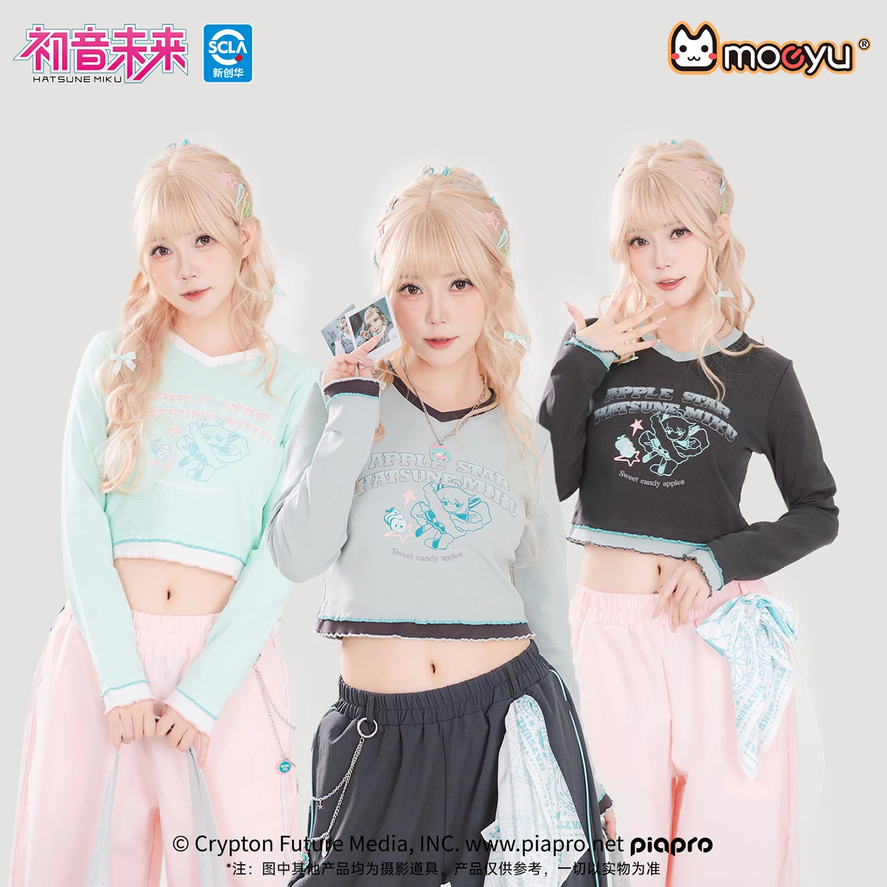 Original Moeyu Hatsune Miku Full Sleeve T-Shirt Women's t-Shirt Top Tee Vocaloid Cosplay T Shirt Casual Costume Anime Clothing