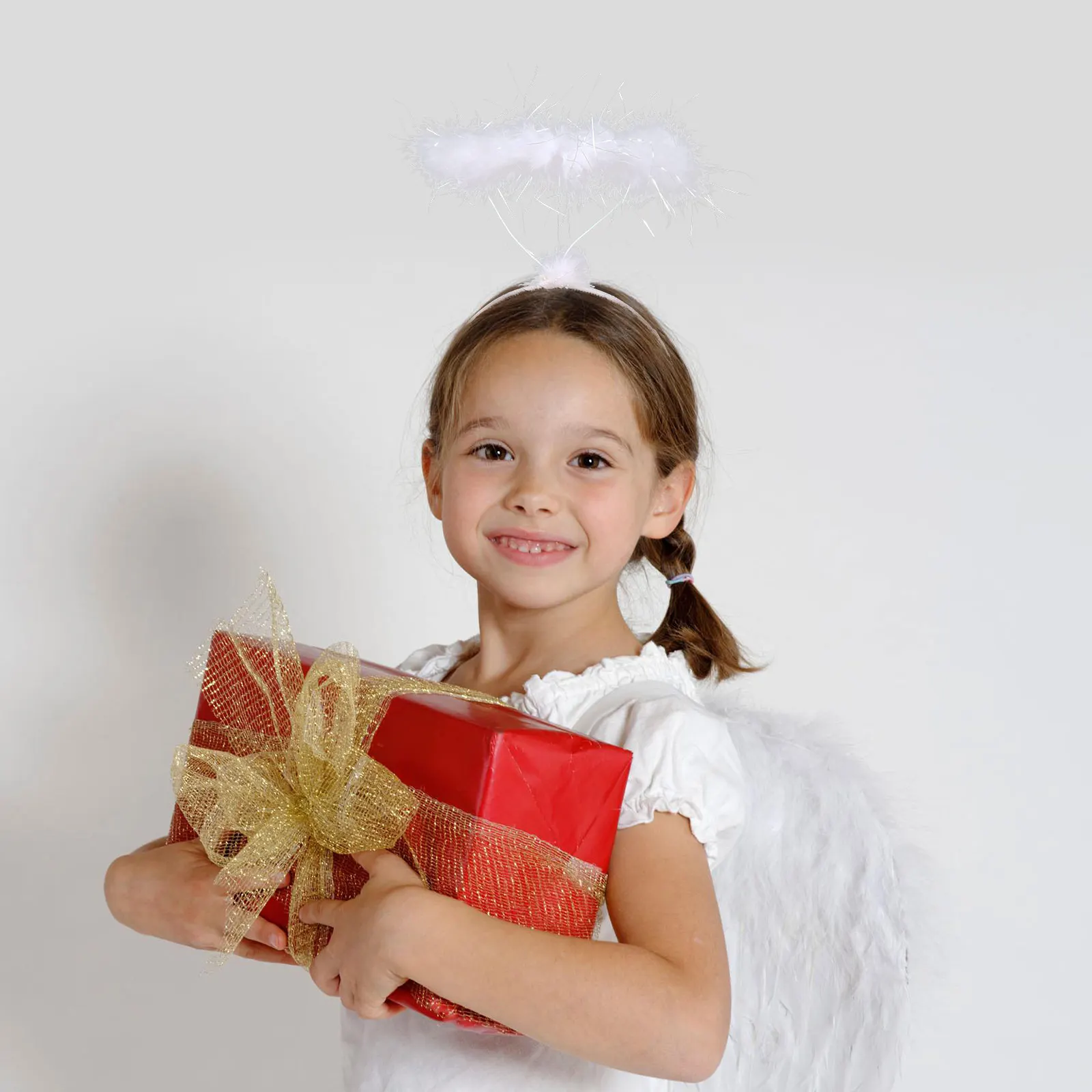 

2 Sets Pieces White Angel Red Wings Headb Angel Cosplay Props Props Kids Party Accessories Cosplay Headdress