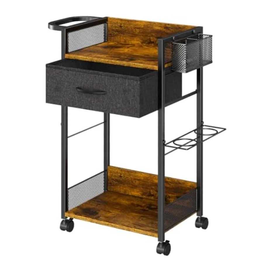 

Тележка-столик для салона красоты на колесах, мобильная станция для парикмахера с металлическим держателем для инструментов и корзиной, передвижной парикмахерский стол с тканевой обивкой